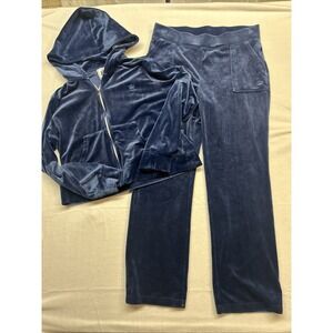 Juicy couture New XL top‎ L Pants Tracksuit Set  Blue Velour